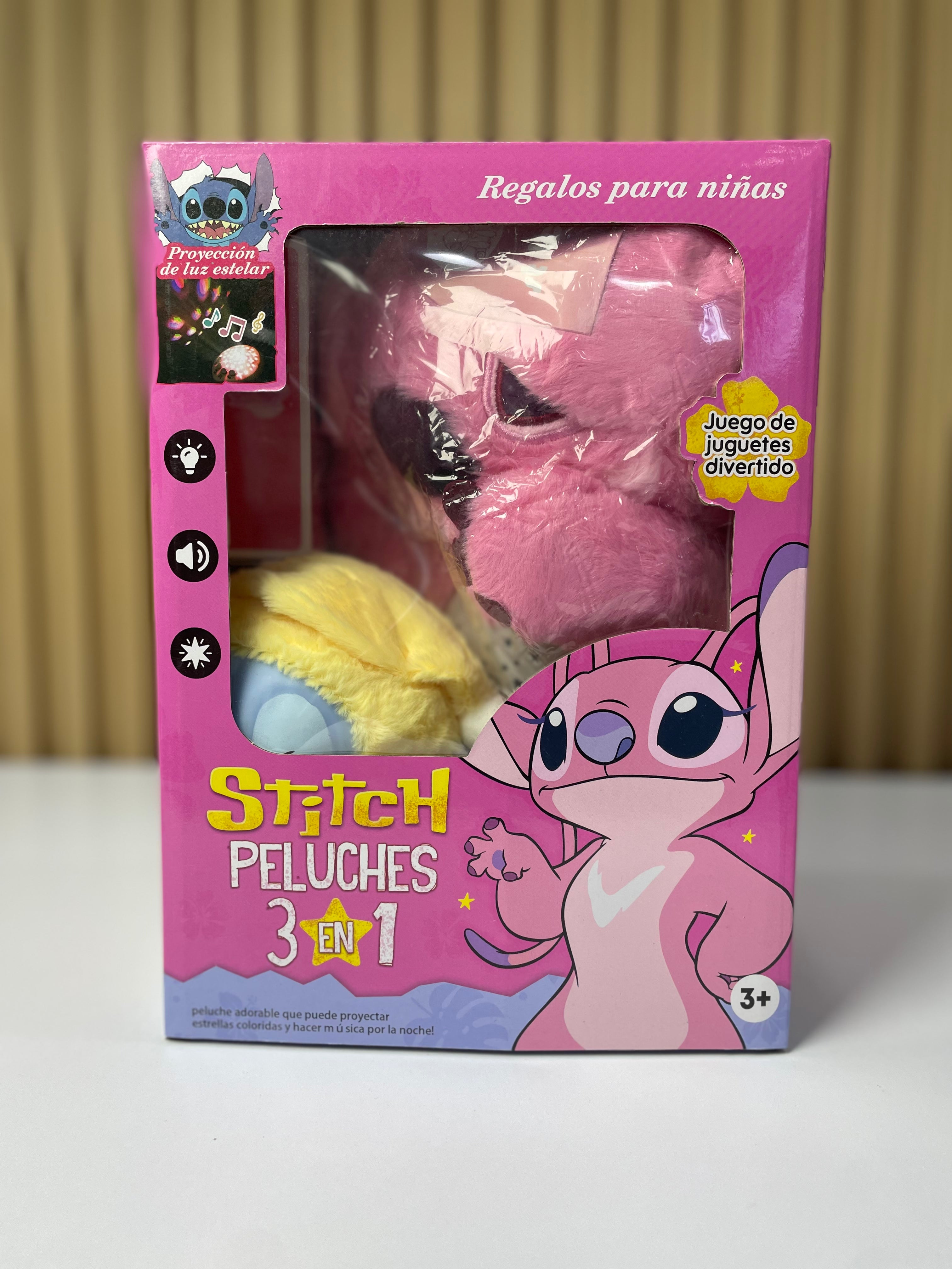 Combo Peluche 3 en 1 Stitch Labubu