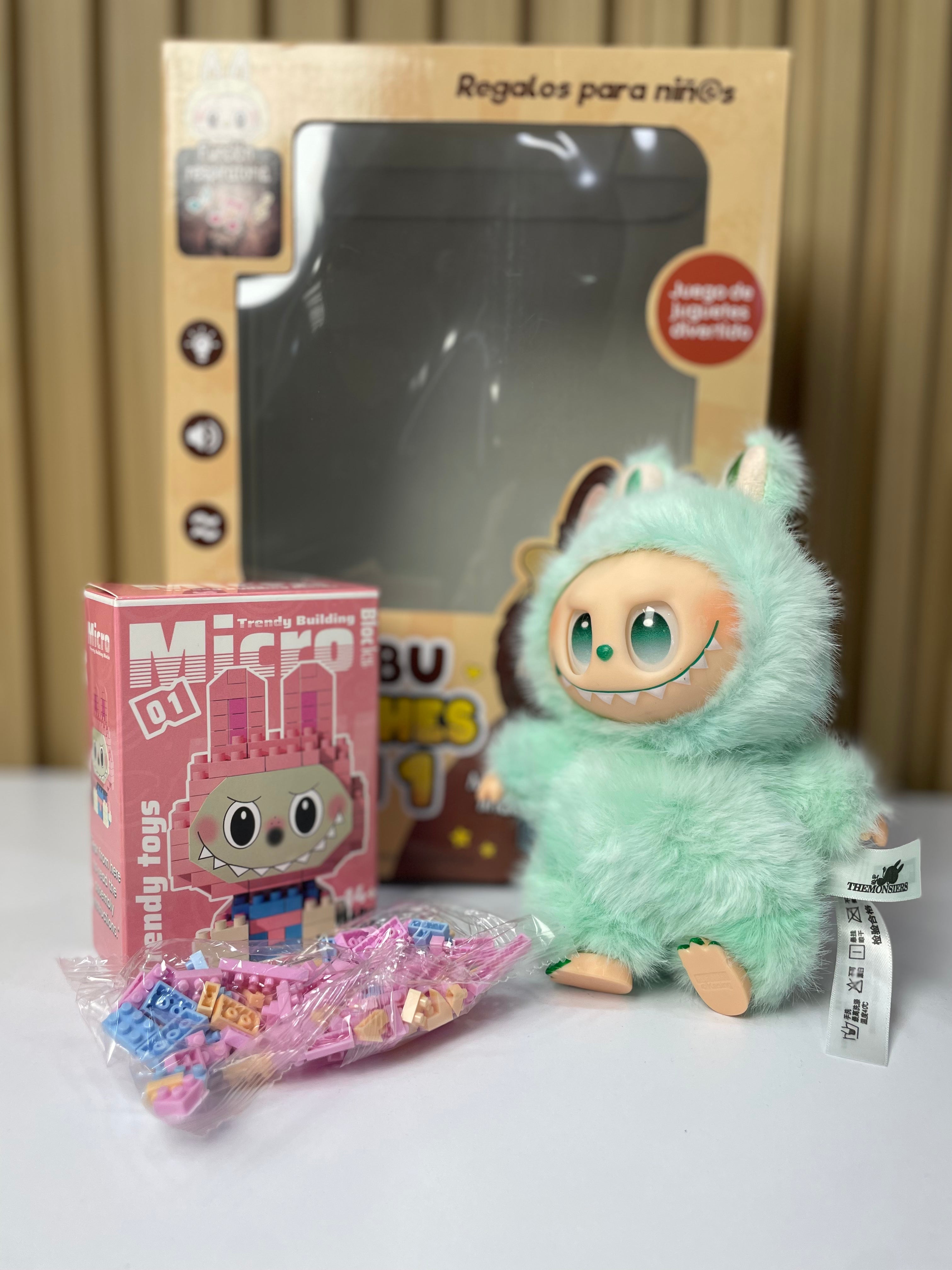 Combo Peluche 3 en 1 Stitch Labubu